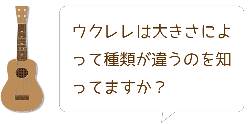 ウクレレは大きさによって種類が違うのを知ってますか？